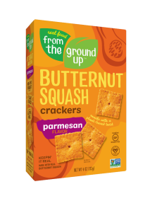 Front of From The Ground Up Parmesan Butternut Squash Crackers