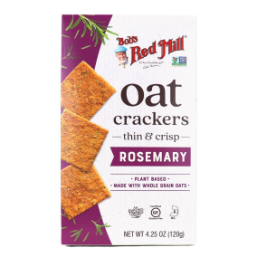 Front of Bob's Red Mill Gluten-Free Oat Crackers Rosemary, 120g