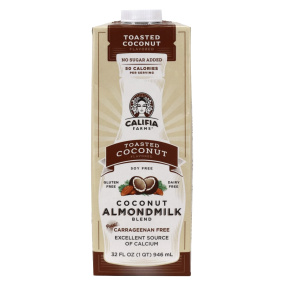 Front of Califia Farms Coconut Almond Milk Toasted Coconut