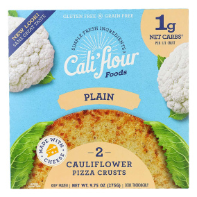 Front of Cali'flour Foods Cauliflower Pizza Crust - Plain, 2 Crusts