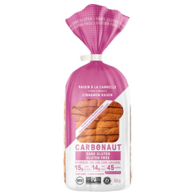 Front of Carbonaut Keto Gluten-Free Cinnamon-Raisin Bread, 550g