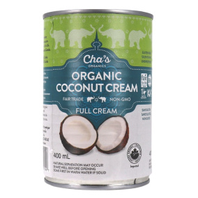 Front of Cha's Organics Coconut Full Cream 