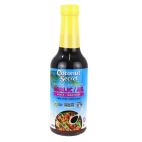 Front of Coconut Secret Organic Soy-Free Garlic Sauce