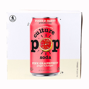 Front of Culture Pop Probiotic Soda Grapefruit Ginger Juniper