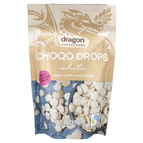 Front of Dragon Superfood Choco Drops White With Coconut Cream