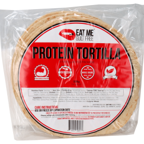 Front of Eat Me Guilt Free Vegan Protein Tortillas