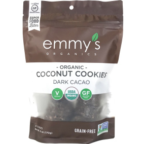 Emmy's Organics Grain-Free Coconut Cookies Dark Cacao, 170g