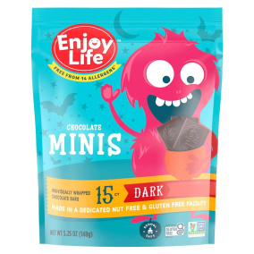 Front of Enjoy Life Allergen-Free Mini Dark Chocolate Halloween Pack