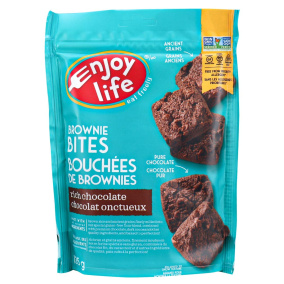 Front of Enjoy Life Allergen-Free Brownie Bites Rich Chocolate, 135g