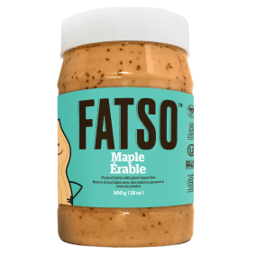 Front of Fatso Maple Peanut Butter, 500g