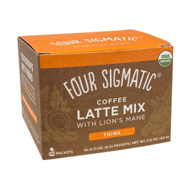 Front of Four Sigmatic Coffee Latte Mix With Lion's Mane Think - 10 Packets