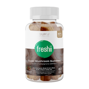 Front of Freshii Super Mushroom Gummies Espresso Flavour, 60 Gummies