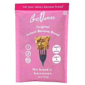Front of Go Nanas Instant Vegan Banana Bread Original