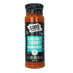 Front of Good Food For Good Organic Coconut Curry Cooking Sauce