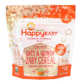 Front of Happy Baby Organics Oats & Quinoa Baby Cereal