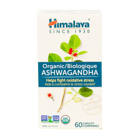 Front of Himalaya Organic Ashwagandha 60 Caplets