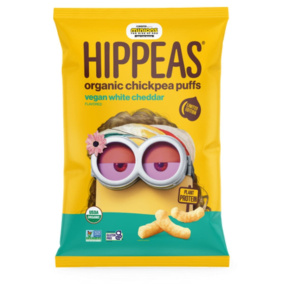 Front of Hippeas Chickpea Puffs Vegan White Cheddar