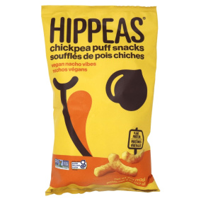 Front of Hippeas Chickpea Puff Snacks Vegan Nacho Vibes