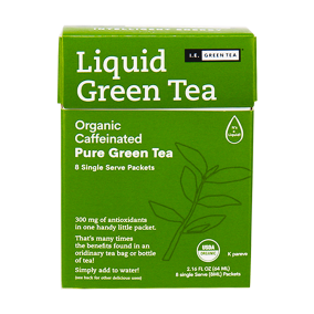 Front of I.E. Liquid Green Tea Concentrate Pure Green Tea