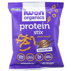 Front of IWON Organics Plant-Based Protein Stix Korean BBQ, 42g