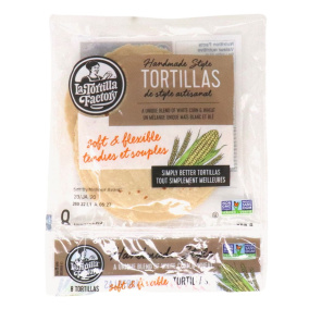 Front of La Tortilla Factory Handmade-Style White Corn Tortilla