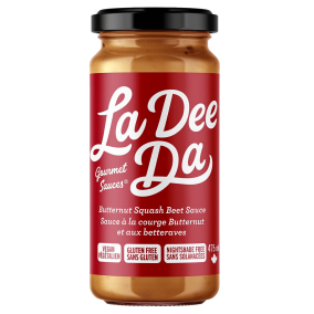 Front of La Dee Da Butternut Squash Beet Sauce Nightshade Free, 475ml 