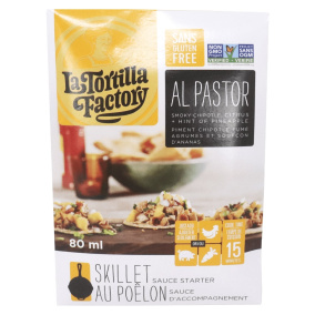 Front of La Tortilla Factory Gluten-Free Skillet Sauce Starter Al Pastor