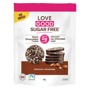 Front of Love Good Fats sugar-Free Keto Dark Chocolate Thins Almond