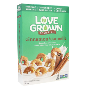 Love Grown Power O's Toasted Bean & Rice Cereal Cinnamon, 255g