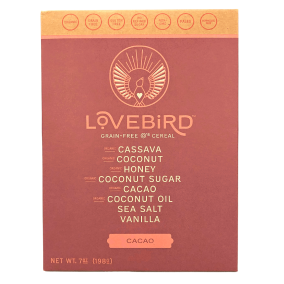 Front of Lovebird Grain-Free Cacao Cereal