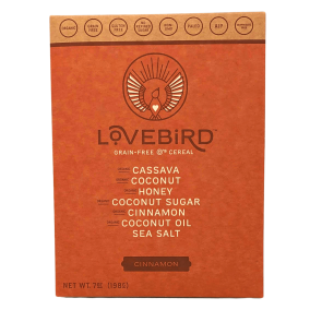 Front of Lovebird Grain Free Cereal Cinnamon