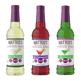 Front of Matteo's Sugar Free Cocktail Mixes Trio Classic