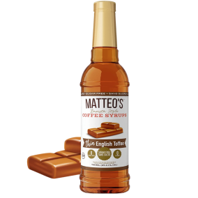 Matteo’s Sugar-Free Barista Coffee Syrups Thin English Toffee, 750mL Front