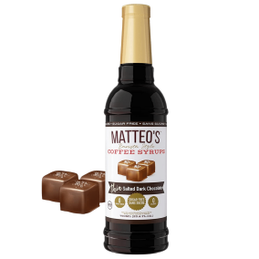Matteo’s Sugar-Free Barista Coffee Syrups Thin Salted Dark Chocolate, 750mL Front