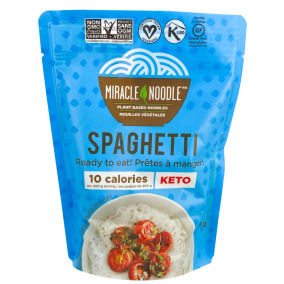 Front of Miracle Noodle Ready to Eat Keto Plant-Based Noodles Spaghetti, 200g