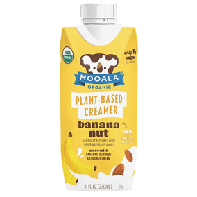 Front of Mooala Organic Plant-Based Creamer Banana Nut, 330ml