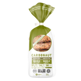Front of Carbonaut Keto Gluten-Free Bagels Seeded Herb & Garlic, 5 Bagels, 335g