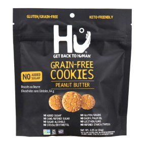 Front of Hu Kitchen Grain-Free Cookies Peanut Butter, 64g