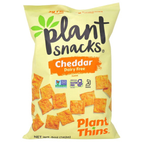 Front of Plant Snacks Plant Thins Vegan Cheddar