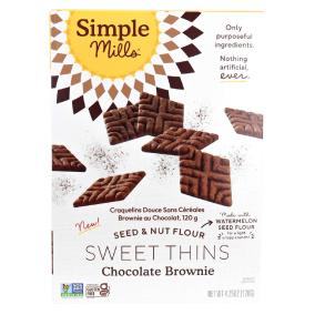 Front of Simple Mills Sweet Thins Chocolate Brownie