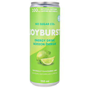 Front of No Sugar Company Joyburst Energy Drink Lime, 355mL