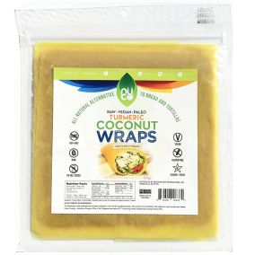 Nuco 7.5" Turmeric Coconut Paleo Wraps, Pack of 5