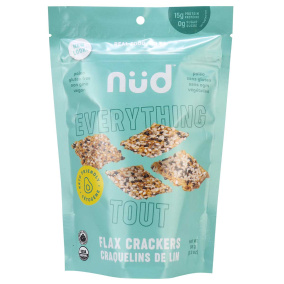 Front of Nud Snacks Everything Crackers, 66g
