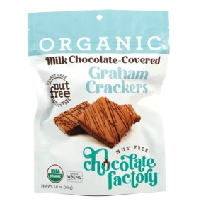 Front of Nut-Free Chocolate Factory Milk Chocolate-Covered Graham Crackers