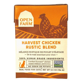 Front of Open Farm Wet Cat Food Harvest Chicken Rustic Blend 
