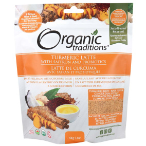 Front of Organic Traditions Turmeric Latte With Saffron And Probiotics, 150g