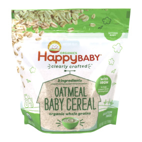 Front of Happy Baby Organics Baby Cereal Oatmeal