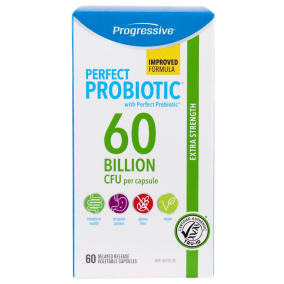 Front of Progressive Perfect Probiotic Extra Strength 60 Billion CFU, 60 Capsules