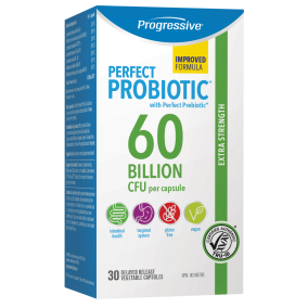 Front of Progressive Perfect Probiotic Extra Strength 60 Billion CFU, 30 Capsules