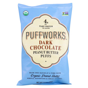 Front of Puffworks Dark Chocolate Peanut Butter Puffs, 99g